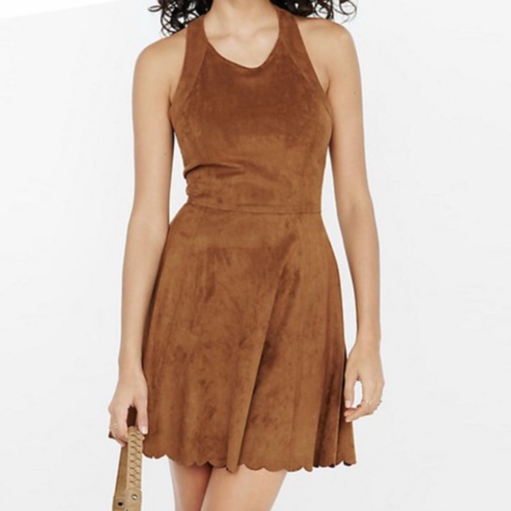 Brown suede dress Express